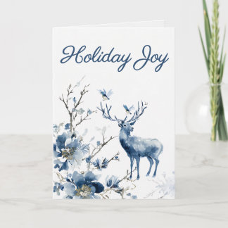 Cartão De Festividades Chinoiserie de Inverno em Washi | Natal de Veado &