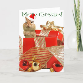 Cartão De Festividades Chipmunk do Feliz Natal