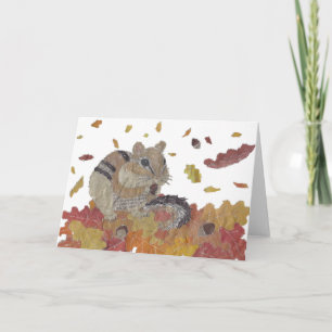 Cartão De Festividades Chipmunk, Thanksgiving, Woodland Animal, Autumn