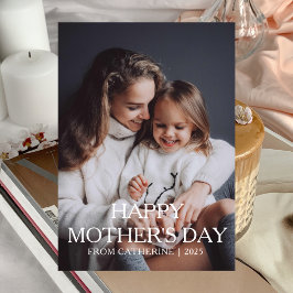 Cartão De Festividades Chique Simples Dia das Mães Personalizado Família