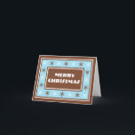 Cartão De Festividades Chocolate Brown and Blue - Merry Christmas Card<br><div class="desc">Cute and trendy personalized holiday card design.</div>