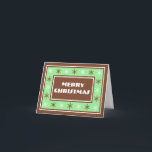 Cartão De Festividades Chocolate Brown and Green - Merry Christmas Card<br><div class="desc">Cute and trendy personalized holiday card design.</div>