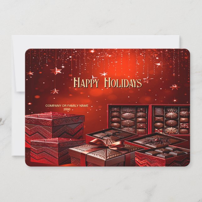 Cartão De Festividades Chocolate Candy Christmas Holiday Card (Frente)