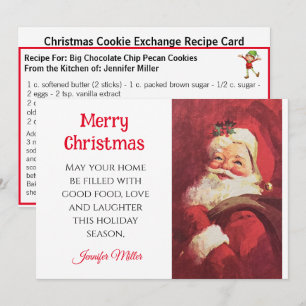 Cartão De Festividades Chocolate Chip Cookie Exchange Receita Natal