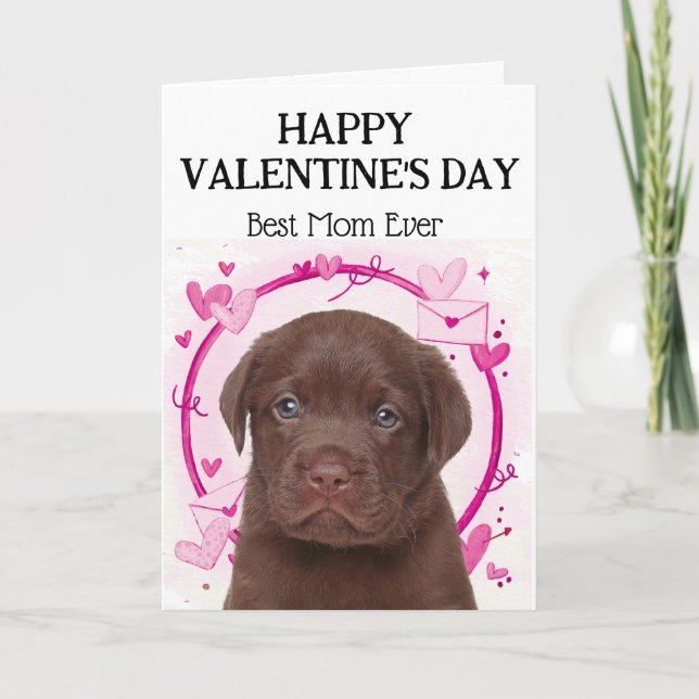 Cartão De Festividades Chocolate Labrador Melhor Mãe Dia dos Namorados Pe (Frente)