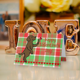Cartão De Festividades Chocolate Labrador Pequeno Namorados de Flor Cardí