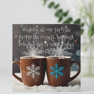 Cartão De Festividades Chocolate Quente Aconchegante de Inverno Floco de 