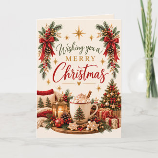 Cartão De Festividades Chocolate Quente Aconchegante de Natal Feliz Natal