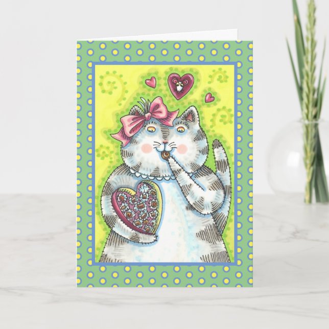 CARTÃO DE FESTIVIDADES CHOCOLATES FROM KITTEN'S SECRET ADMIRER, VALENTINE (Frente)