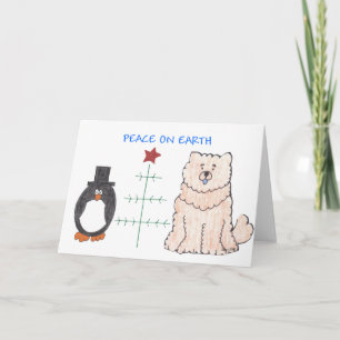Cartão De Festividades Chow Chow Paz Cremosa Na Terra