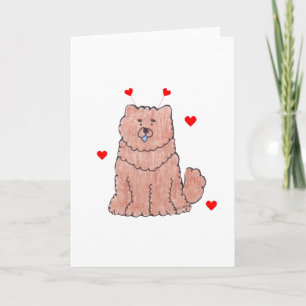 Cartão De Festividades Chow Chow Red Valentine Ears