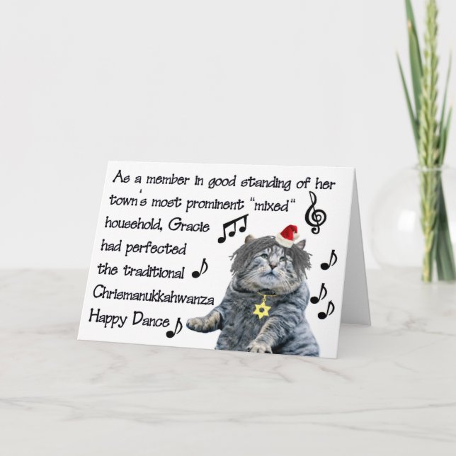 Cartão De Festividades Chrismanukkahwanza Dance (Frente)