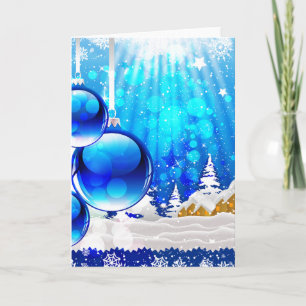 Cartão De Festividades "Chrismas azul "