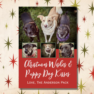 Cartão De Festividades Chrismas deseja o Natal da Colagem de Cachorros Mu
