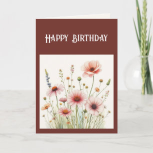 Cartão De Festividades Christian Birthday Wild Flower Garden Floral