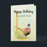 Cartão De Festividades Christian Brother Birthday Pheasant Gamebird<br><div class="desc">Oração Cristã para o Aniversário Amigo,  Irmão com uma bela e original Watercolor Pheasant Gamebird para aqueles que amam a vida selvagem,  a natureza e as aves</div>