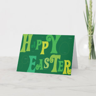 Cartão De Festividades Christian Easter card ~ Green Happy Easter