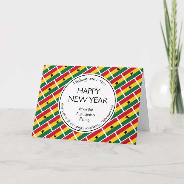 Cartão De Festividades Christian GHANA Feliz ano novo (Frente)