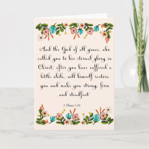 Cartão De Festividades Christian inspirational Art - 1 Peter 5:10