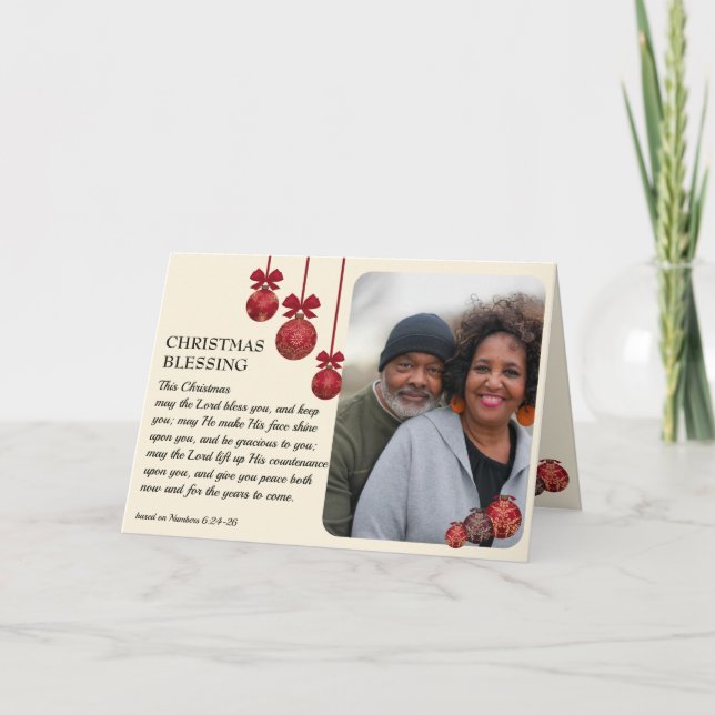 Cartão De Festividades Christian May the LORD BLESS You Photo Christmas (Frente)