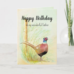 Cartão De Festividades Christian Prayer Pai Birthday Pheasant Gamebird