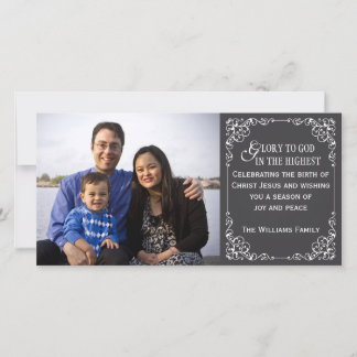 Cartão De Festividades Christian Vintage Chalkboard Christmas Photo Cards