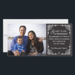 Cartão De Festividades Christian Vintage Chalkboard Christmas Photo Cards<br><div class="desc">This design features a dark gray chalkboard style background and a beautiful ornate vintage border.  It reads "Glory to God in the Highest".  Personalize these pretty cards with your own photo and personal message.</div>