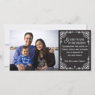 Cartão De Festividades Christian Vintage Chalkboard Christmas Photo Cards