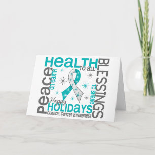 Cartão De Festividades Christmas 4 Cervical Cancer Snowflakes