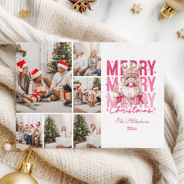 Cartão De Festividades Christmas 6 Photo Vintage Pink Nutcracker