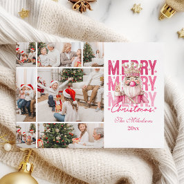 Cartão De Festividades Christmas 7 Photo Vintage Pink Nutcracker