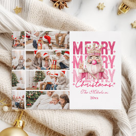 Cartão De Festividades Christmas 8 Photo Vintage Pink Nutcracker