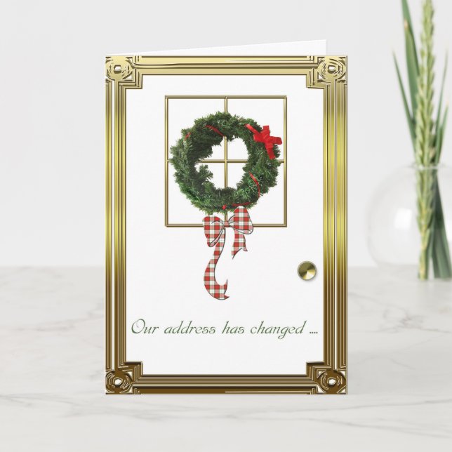 Cartão De Festividades Christmas Address Change Greeting (Frente)