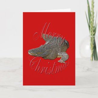 Cartão De Festividades Christmas Alligator Greeting Card