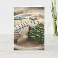 Christmas and Hanukkah cookies on plate,