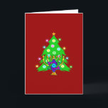 Cartão De Festividades Christmas and Hanukkah Together<br><div class="desc">Christmas and Hanukkah on gifts for interfaith families that celebrate the joy of Christmas and beauty of Chanukah.  Featuring Xmas tree and menorah with jewish star of david surrounded by holiday presents on greeting cards,  postage,  gift ideas and apparel for the family.</div>