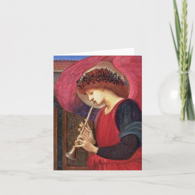 Cartão De Festividades Christmas Angel Note Cards - Burne-Jones Red (Frente)