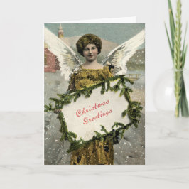 Cartão De Festividades Christmas Angel Vintage Xmas Fairy Greeting Card