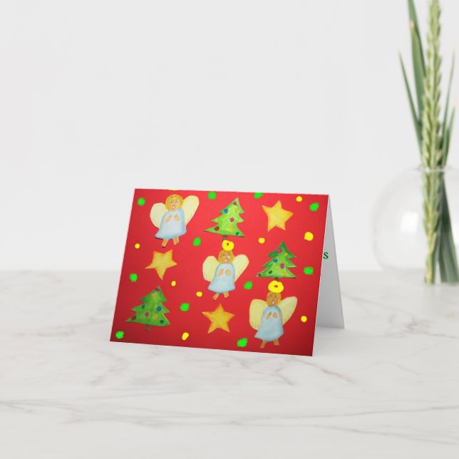 Cartão De Festividades Christmas angels card (Frente)