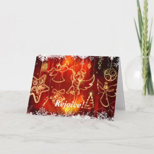 Cartão De Festividades Christmas angels trumpeting "Great glad tidings"