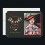 Cartão De Festividades Christmas Antlers Photo Card<br><div class="desc">Send custom greeting cards this holiday season personalized with your favorite photo, names and greeting also, your choice of card shape and paper quality. (Designed by Freepik). The card is easy to customize with your wording, font andfont color.Not exactly what you're looking for? All our products can be custom designed...</div>