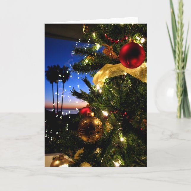 Cartão De Festividades Christmas at the Beach (Frente)