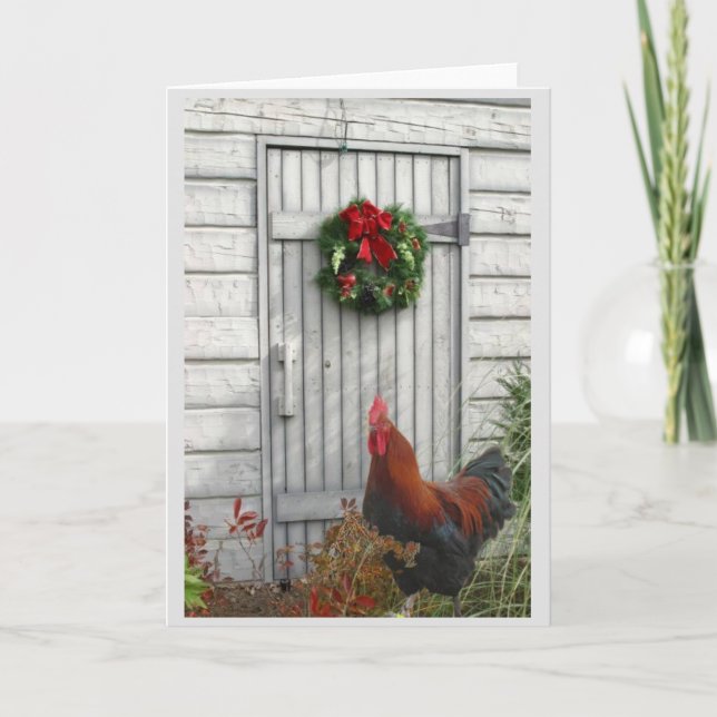 Cartão De Festividades Christmas Barn Door  Christmas Card (Frente)