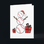 Cartão De Festividades Christmas Baseball Snowman Funny<br><div class="desc">christmas TOP TEE</div>