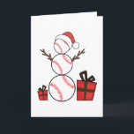Cartão De Festividades Christmas Baseball Snowman Funny<br><div class="desc">christmas TOP TEE</div>