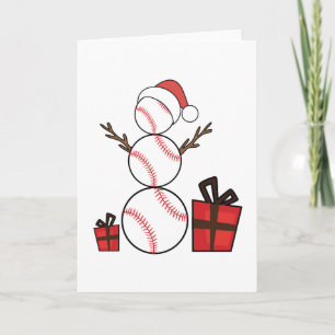 Cartão De Festividades Christmas Baseball Snowman Funny