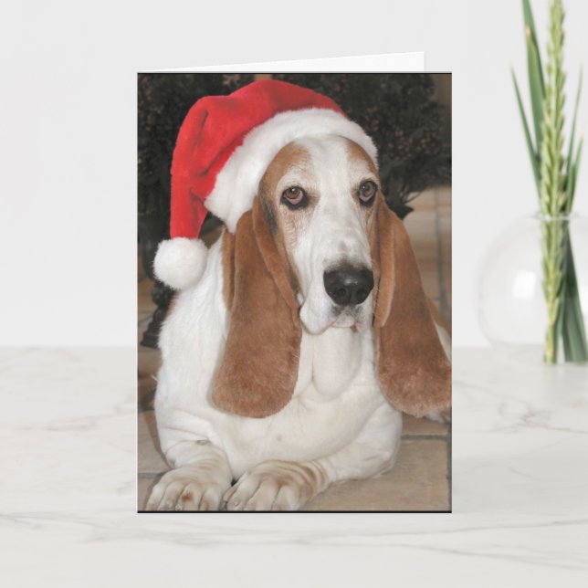 Cartão De Festividades Christmas Basset-Happy Howlidays! (Frente)