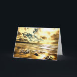 Cartão De Festividades Christmas / Beach theme, Ocean, Waves, Sand, Water<br><div class="desc">This card is based on a acrylic painting and shows a beautiful expanse of beach with gentle waves and a golden sky. A great card to celebrate the holiday season. This card is quite, contemplative and at the same time inspiring. The typeface is slightly subdued so that your loved ones...</div>