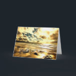 Cartão De Festividades Christmas / Beach theme, Ocean, Waves, Sand, Water<br><div class="desc">This card is based on a acrylic painting and shows a beautiful expanse of beach with gentle waves and a golden sky. A great card to celebrate the holiday season. This card is quite, contemplative and at the same time inspiring. The typeface is slightly subdued so that your loved ones...</div>