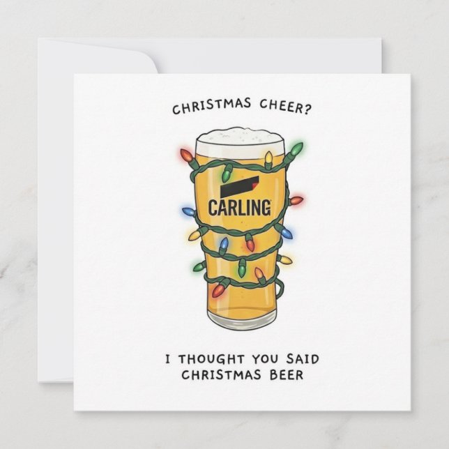 Cartão De Festividades Christmas Beer Card - perfect for a beer lover! (Frente)